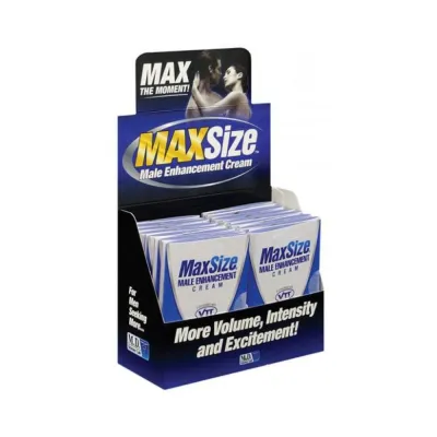 Max Size Male Enhancement Cream Foil Packet Display Of 24