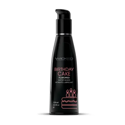 Aqua Birthday Cake Flavored Water Based Lubricant 4 Oz