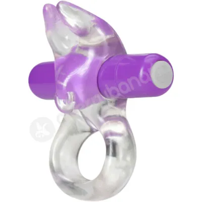 Play With Me Purple Clear Bull Vibrating Cock Ring