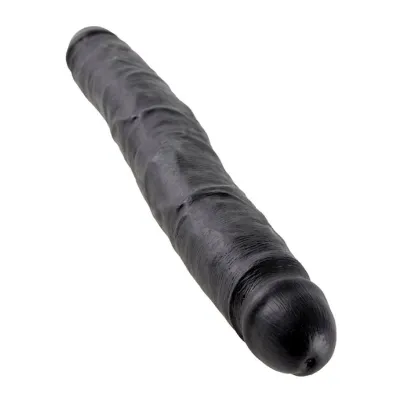 King Cock 12 Inch Slim Double Dildo Black Black 12 Inch