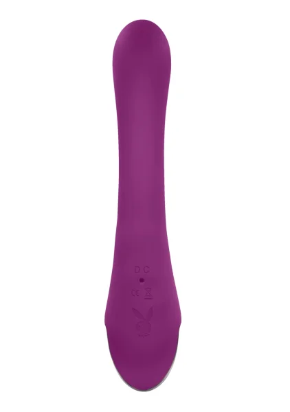 Playboy Pleasure Thumper Waterproof Rechargeable Silicone Tapping Rabbit Vibrator - Fuchsia