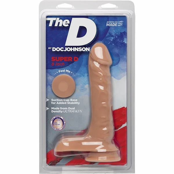 The D - Super D 8" Suction Cup Dildo by Doc Johnson - Vanilla — image 5 of 5