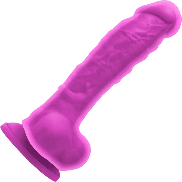 Colours Dual Density 8 Inch Silicone Suction Cup Dildo - Purple — image 20 of 22
