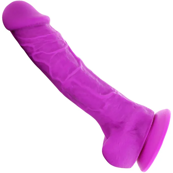 Colours Dual Density 8 Inch Silicone Suction Cup Dildo - Purple — image 19 of 22