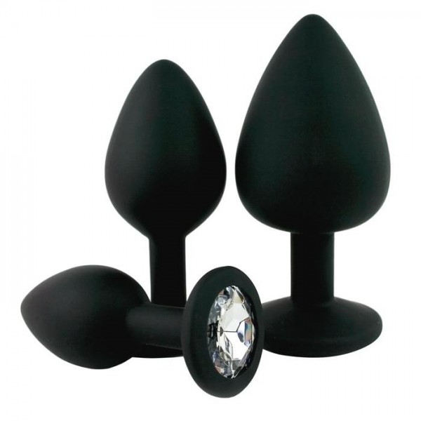 Silicone Jeweled Anal Plug - Available In 3 Sizes!