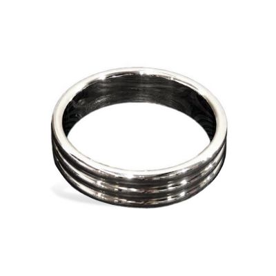 Desir 2 Stainless Steel Cock Ring with Decorative Ridges