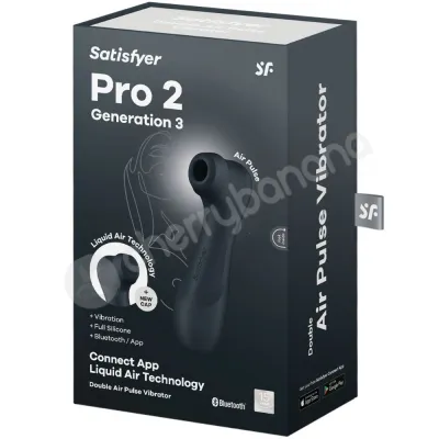 Satisfyer Pro 2 Generation 3 Black Liquid Vibration Air Pulse With Connect App