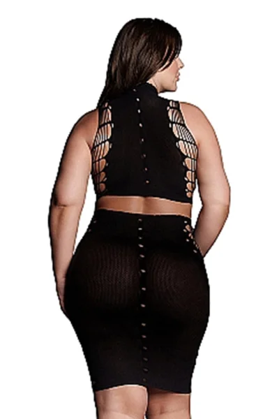 Le Désir Kala XXXVII Turtleneck Crop Top and Skirt