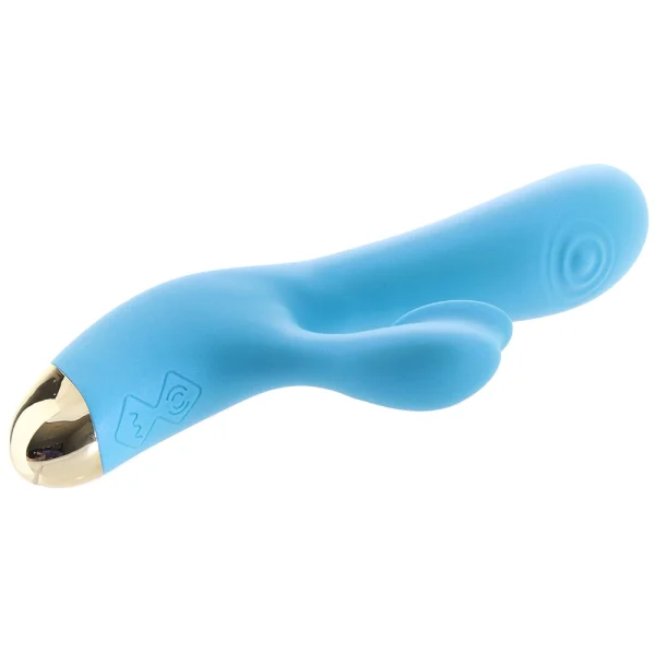 Aria Arousing AF Silicone Waterproof Dual Stimulation Vibrator By Blush - Blue