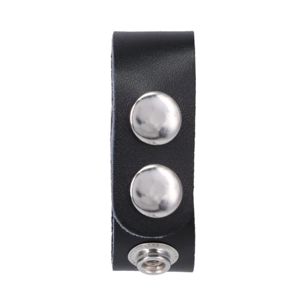 Rock Solid Adjustable Leather 3 Snap Cock Ring Black — image 7 of 12