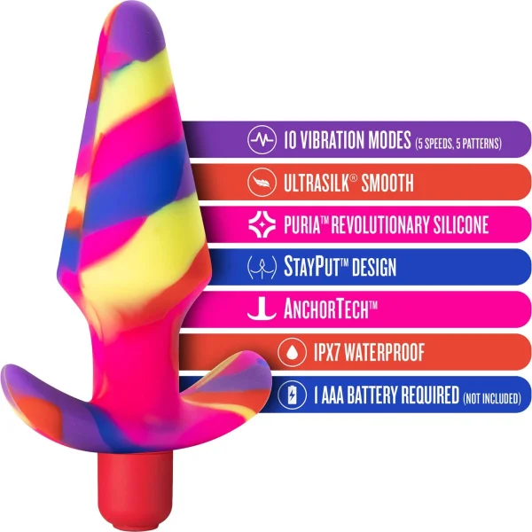Avant Free Spirit Waterproof Vibrating Silicone Butt Plug By Blush - Scarlet
