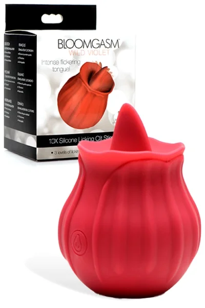 Inmi Bloomgasm Wild Violet - 3"  Clitoral Vibrator with Licking Tongue