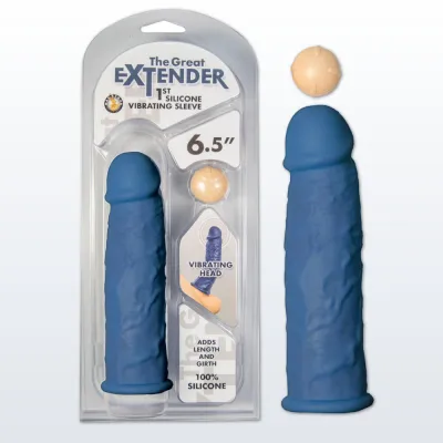 The Great Extender 1st Vibrating Penis Sleeve 6 5 quot Blue