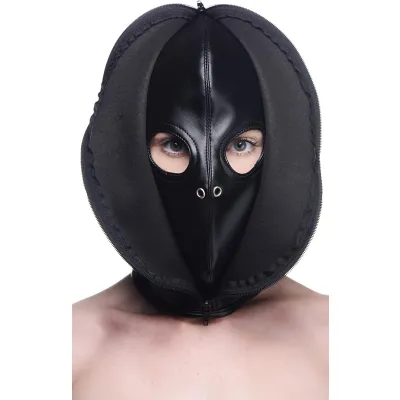 Strict Front Zip Bondage Hood Black