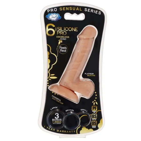 Cloud 9 Pro Sensual Premium Silicone 6 Inch Suction Cup Dildo - Caramel
