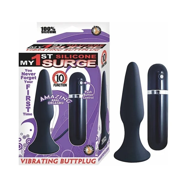 My First Silicone Surge Vibrating Butt Plug 5 Inch - Black — image 5 of 5