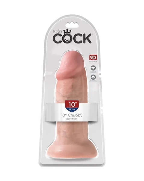 King Cock 10 Inch Chubby Dildo - Flesh - 10 Inch