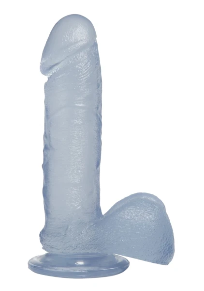 Crystal Jellies Ballsy Cock w/Cup Clear 6 inch