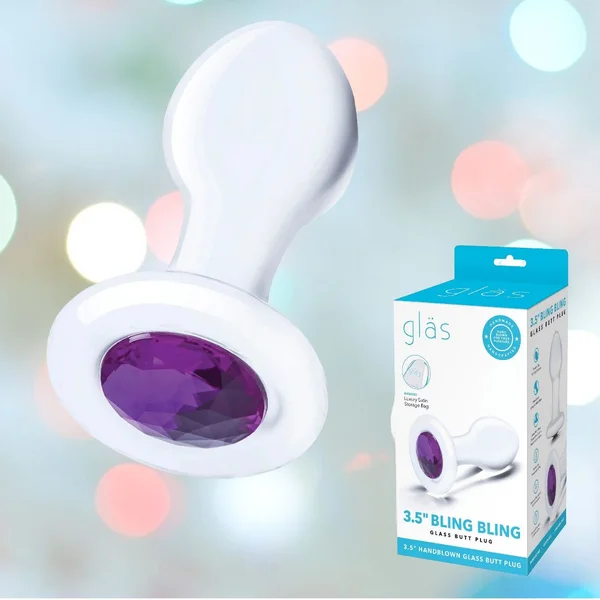 Gläs Bling Bling Glass Butt Plug - Purple — image 11 of 11