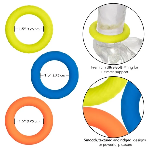 Link Up Ultra-Soft Climax Silicone 3 Cock Ring Set By CalExotics — image 14 of 15