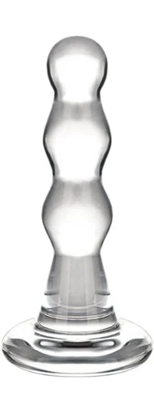 Glas - Triple Play Beaded Butt Plug - Clear