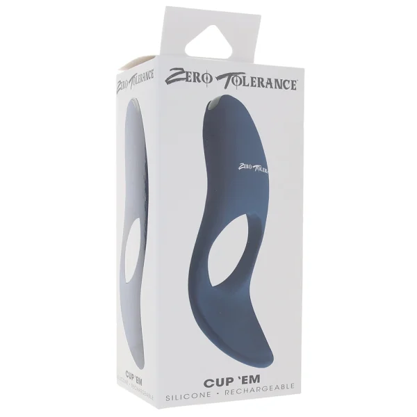 Zero Tolerance Cup Em Vibrating Waterproof Rechargeable Silicone Cock Ring - Blue