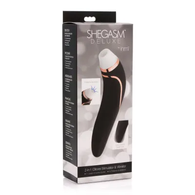 Shegasm Deluxe Clitoral Stimulator And Vibe Black