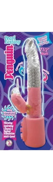 Pearl Ecstasy Penguin Vibrator 7.5 Inch Pink — image 4 of 4