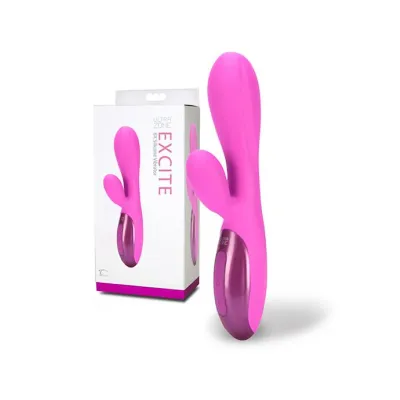 Ultrazone Excite 6x Rabbit Style Silicone Vibe Pink 7 Inch