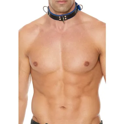 Deluxe Bondage Collar Blue