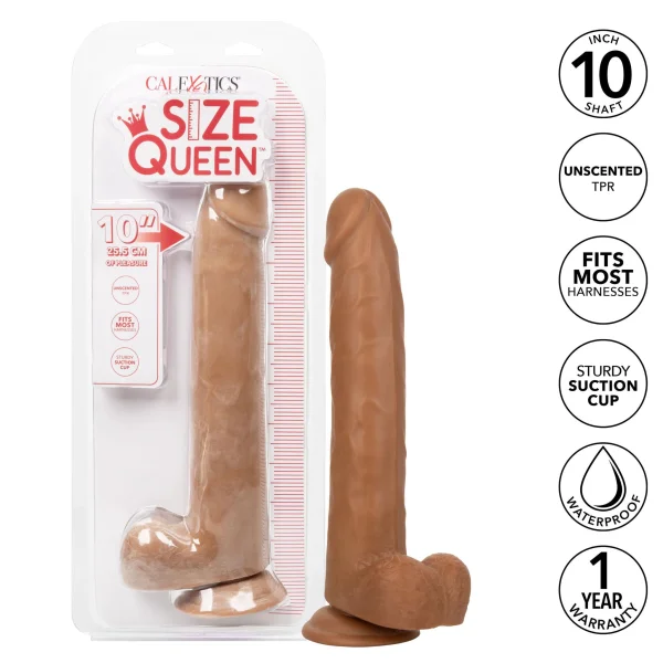 Size Queen 10 inch-25.5 Cm - Brown