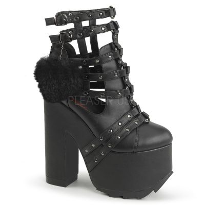 6 1 4 inches Heel 3 inches PF Caged Ankle Boot Back Zip