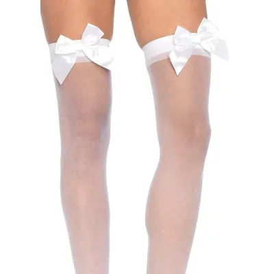 Sheer Thigh Highs One Size White