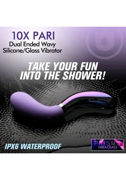 Prisms Pari Dual Ended Wavy Silicone and Glass Vibe