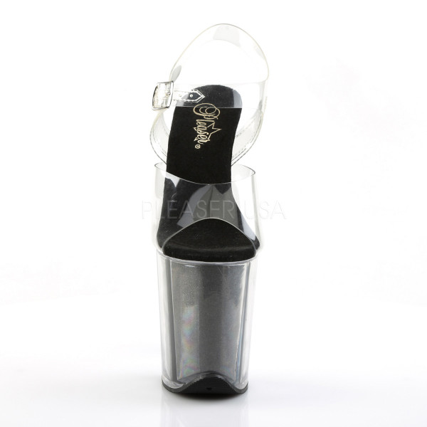 8 inches Heel, 4 inches PF Ankle Strap Sandal W/Glitter Filled Bottom — image 14 of 16