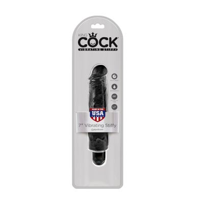 King Cock 7 In Vibrating Stiffy Black 7 Inch