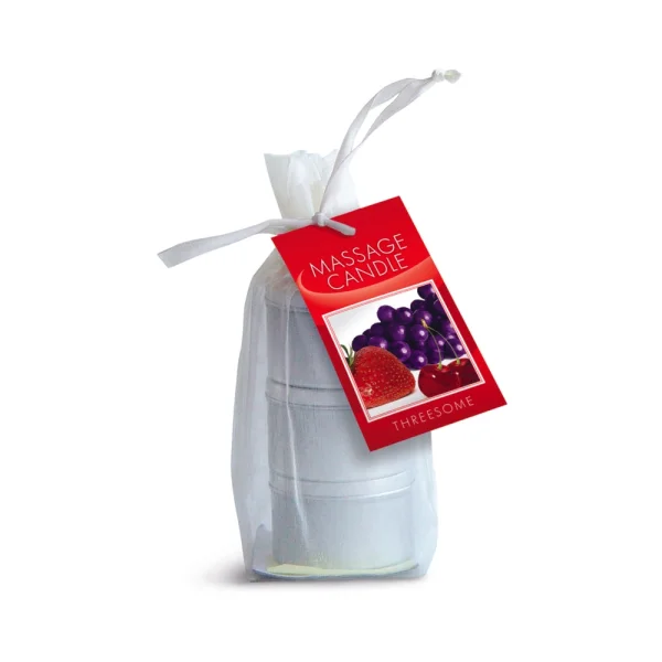 Earthly Body Edible Massage Candle Threesome (strawberry, Grape & Cherry In 2oz Size)
