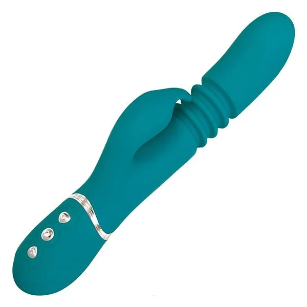 Adam & Eve Eve's Rechargeable Thrusting Green Rabbit Vibrator
