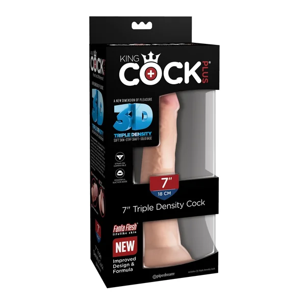 King Cock Plus 7" Triple Density Cock With Suction Cup Base - Vanilla — image 14 of 17