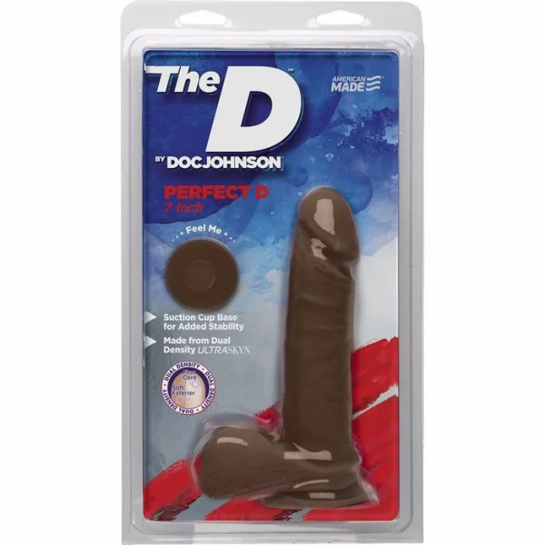 The D - Perfect D 7" Suction Cup Dildo by Doc Johnson - Chocolate