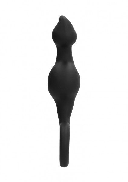 No. 62 - Dildo With Metal Ring - Black - Butt Plug Set
