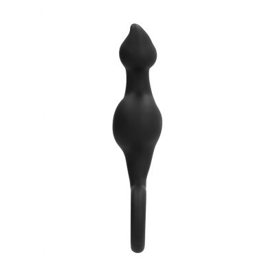 No 62 Dildo With Metal Ring Black Butt Plug Set