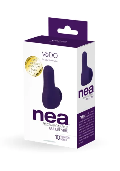 NEA Rechargeable Silicone Waterproof Vibrating Finger Bullet  by VeDO - Deep Purple