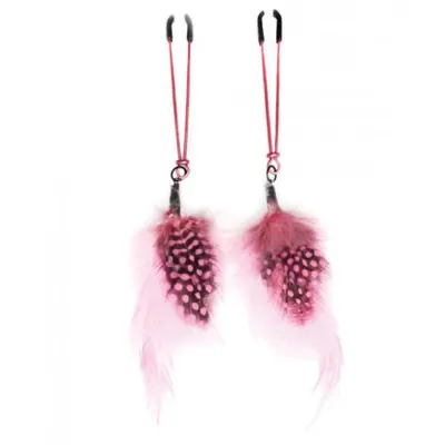 Bijoux De Nip Colored Feather Pink Tweezer Clamp