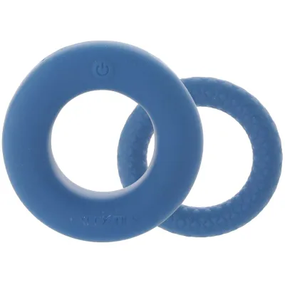 Link Up Optimum Vibrating Cock Ring Set Blue