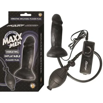 Maxx Men Vibrating Inflatable Pleaser Plug Black