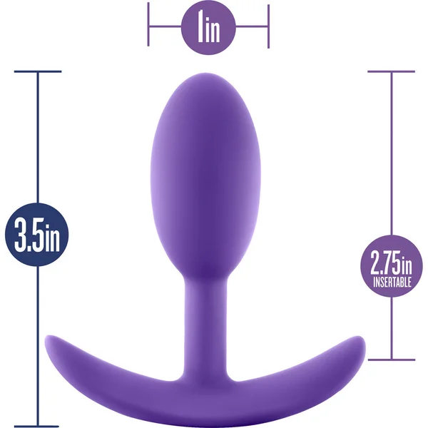 Luxe Wearable Silicone Vibra Slim Butt Plug by Blush - Small, Purple — image 12 of 14