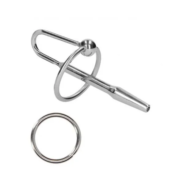 Ouch! Urethral Sounding - Metal Plug With Ring - 8 Mm