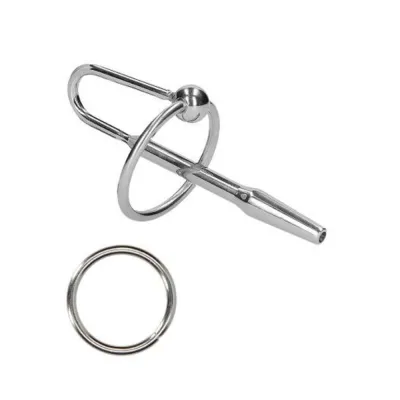 Ouch Urethral Sounding Metal Plug With Ring 8 Mm