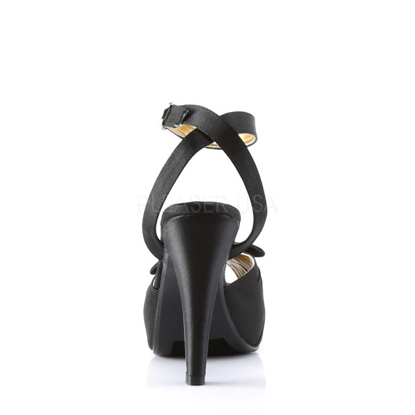 4 1/2 inches Heel, 1 inches Hidden P/F Peep Toe Ankle Wrap Sandal W/ Bow — image 4 of 4